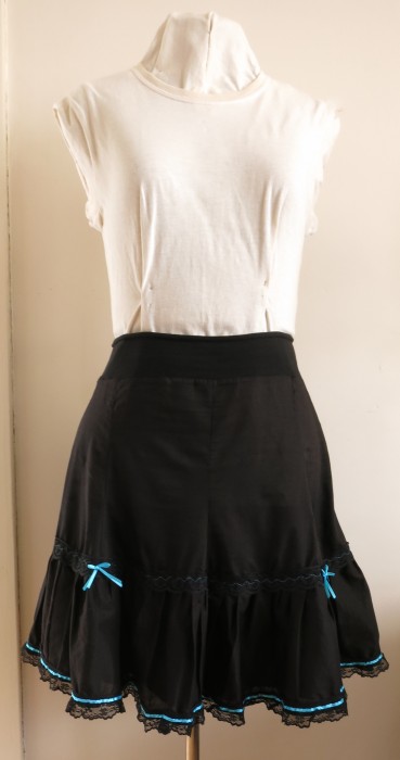Trumpet skirt 'Petticoat' 2010. Cotton with satin ribbon accents and contrast stitching. 