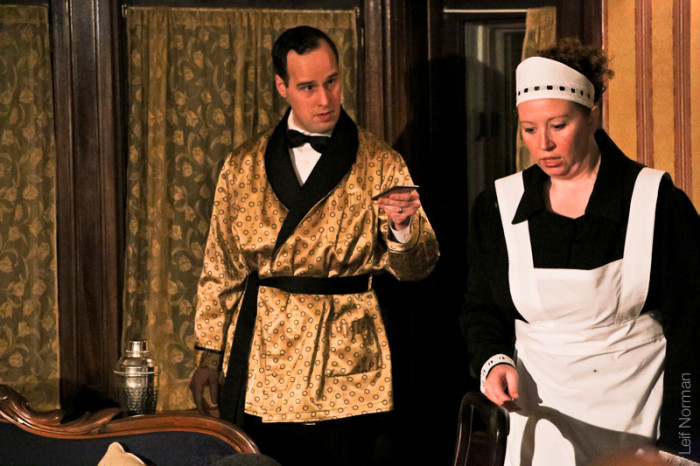 Simon Miron as Charles in a modded up Smoking Jacket, and Trish Cooper as Edith with Headpiece and Apron by HLB