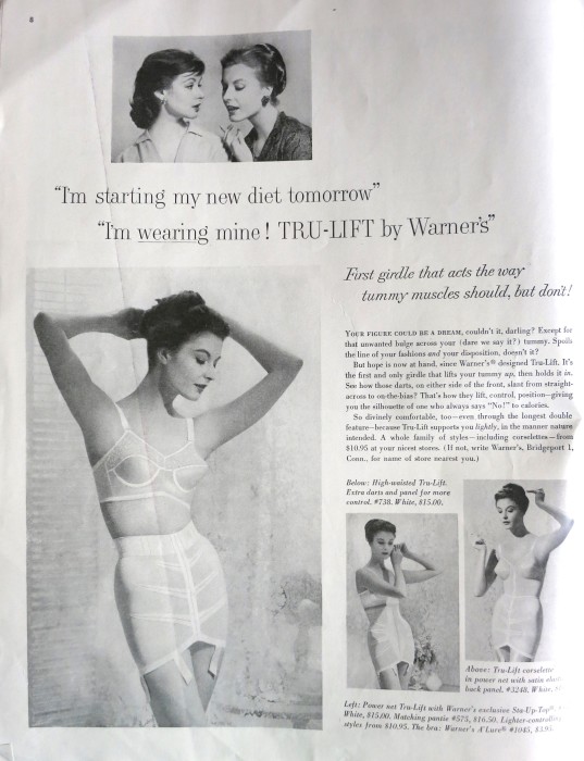 1958 WARNER'S Tru-lift Girdle Corselette Lingerie Womens Fashion