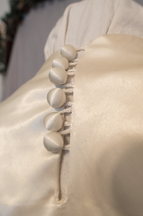 Original 1949 Wedding Gown back neck buttons