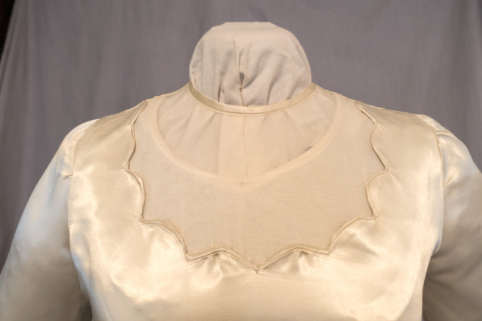 Original 1949 Wedding Gown sheer neckline