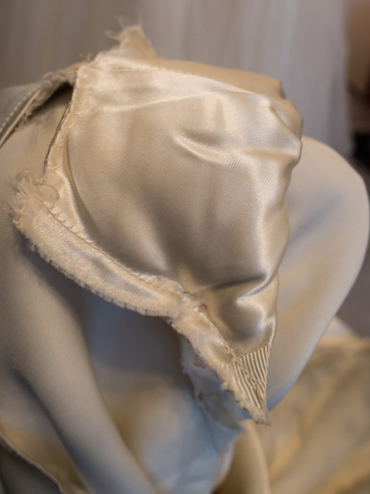 Original 1949 Wedding Gown handmade satin shoulder pads