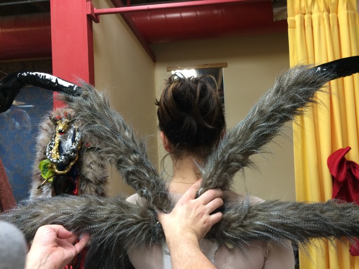 Fitting spider legs for children's theatre show. 