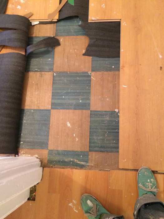 Upstairs flooring discoveries.